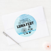 Blauw Muziek Festival Bedankt Klassieke Ronde Stic Sticker (Envelop)