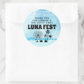 Blauw Muziek Festival Bedankt Klassieke Ronde Stic Sticker (Tas)