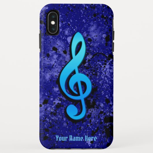 Blauw Muziek Note Symbool iPhone XS Max Hoesje (Achterkant)