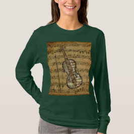 blauw Muziek Violin T-shirt