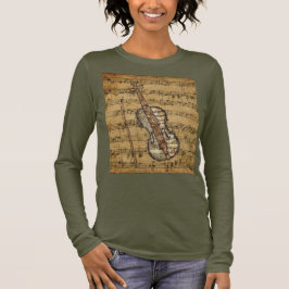  blauw Muziek Violin T-shirt