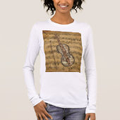  blauw Muziek Violin T-shirt (Voorkant)