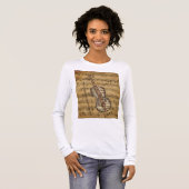  blauw Muziek Violin T-shirt (Voorkant volledig)