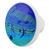 Blauw muzieknoot deurknop kastgreep keramische knop (Rechts)