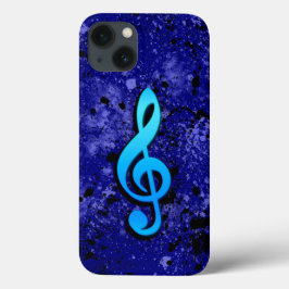 Blauw muzieknootsymbool Case-Mate iPhone case