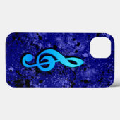 Blauw muzieknootsymbool Case-Mate iPhone case (Achterkant (horizontaal))