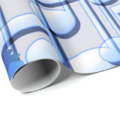 Blauw Muzieknoten blauw Roos ompakken papier (Rol Hoek)