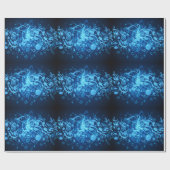 Blauw Muzieknoten Patroonverlooppapier Cadeaupapier (Vlak)