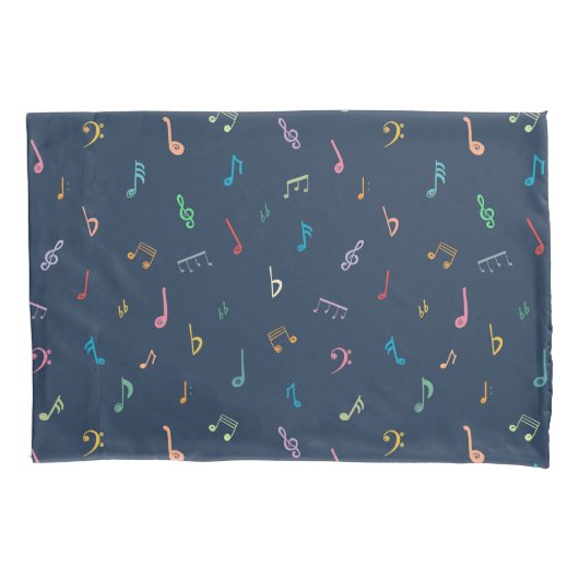 Blauw muzikaal kussen hoesje kussensloop (Voorkant)