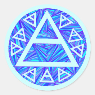 Blauw Mystic Air Teken Symbool Plato Ancient Ronde Sticker