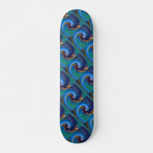 Blauw N Groen Abstract vertakt gaskateboard Skateboard