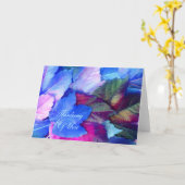 Blauw N roze bladeren - denken aan uw Kaart (Gele Bloem)