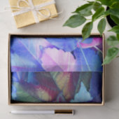 Blauw N roze bladeren Tissuepapier (Geschenk)