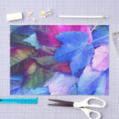 Blauw N roze bladeren Tissuepapier (Craft)
