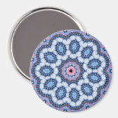 Blauw N roze caleidoscoop Magneet (Voorkant / Achterkant)