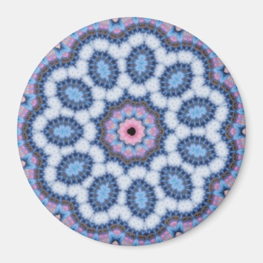 Blauw N roze caleidoscoop Magneet (Voorkant)
