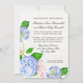 Blauw n Roze Hortensia's Waterverf Floral Arabesqu Kaart (Voorkant)