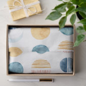 Blauw n White Modern Sun n Moon Abstract ontkoppel Tissuepapier (Geschenk)