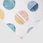 Blauw n White Modern Sun n Moon Abstract ontkoppel Tissuepapier (Detail)