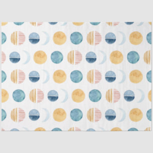 Blauw n White Modern Sun n Moon Abstract ontkoppel Tissuepapier