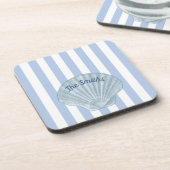 Blauw naadje en stripes bier onderzetter (Linkerzijde)