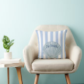 Blauw naadje en stripes kussen (Stoel)