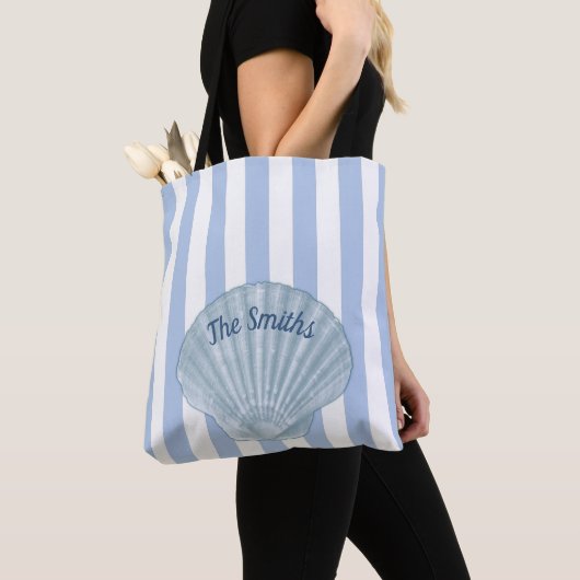 Blauw naadje en stripes tote bag (Dichtbij)