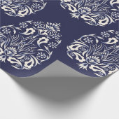 blauw naadloos demaselement cadeaupapier (Hoek)
