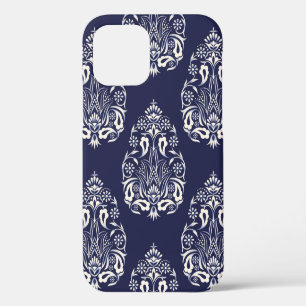 blauw naadloos demaselement iPhone 12 hoesje