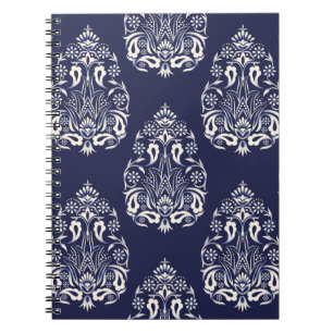 blauw naadloos demaselement notitieboek