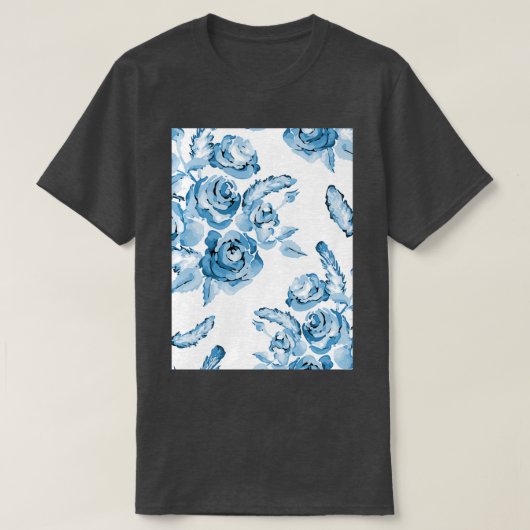 blauw naadloos patroon t-shirt (Design voorkant)