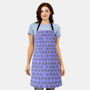 Blauw Naadloos Retro Stijl Grijs Sterren Patroon Schort