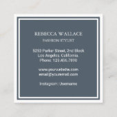  blauw naaimachine Mode Stijllijst Vierkante Visitekaartje (Achterkant)