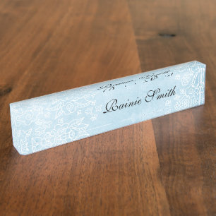 Blauw-naam Bord Naambordje