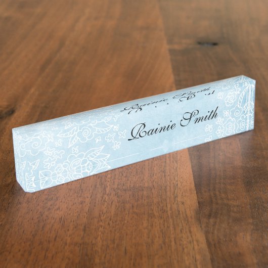 Blauw-naam Bord Naambordje (Zijkant)