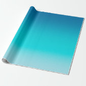 Blauw naar Aqua Gradiënt Inpakpapier Minimalist Mo (Uitgerold)