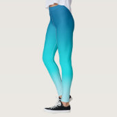 Blauw naar Aqua Gradiënt Leggings Modern Ombre Ath (Links)