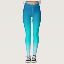 Blauw naar Aqua Gradiënt Leggings Modern Ombre Ath