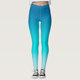Blauw naar Aqua Gradiënt Leggings Modern Ombre Ath