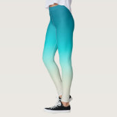 Blauw naar Aqua Gradiënt Leggings Moderne Ombre At (Links)