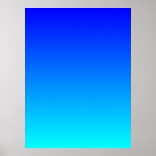 Blauw naar Aqua Gradiënt Poster (Voorkant)