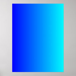 Blauw naar Aqua Gradiënt Poster