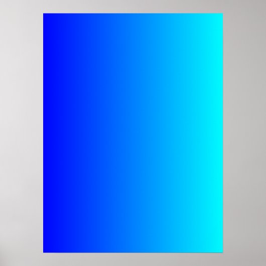 Blauw naar Aqua Gradiënt Poster (Voorkant)