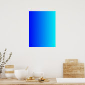 Blauw naar Aqua-verloop Poster (Keuken)