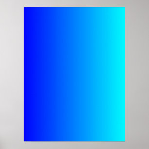 Blauw naar Aqua-verloop Poster