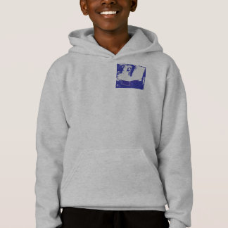 Blauw "Naar de weg" Grafische kaart Hoodie