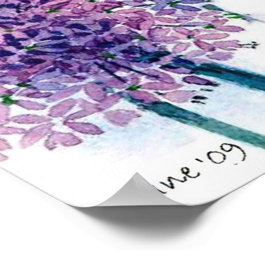 blauw naar eu - Waterverf Poster (Hoek)