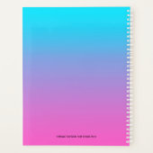 Blauw naar pur ombre achtergrond 3 ring multomap p planner (Achterkant)