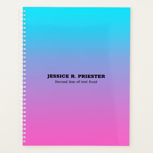 Blauw naar pur ombre achtergrond 3 ring multomap p planner (Voorkant)