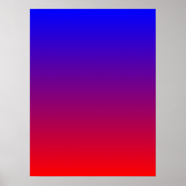 Blauw naar rood verloop poster